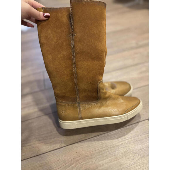 Frye Women's Brown Leather and Suede Tall GEMMA Boots 6/6.5 - Picture 5 of 8